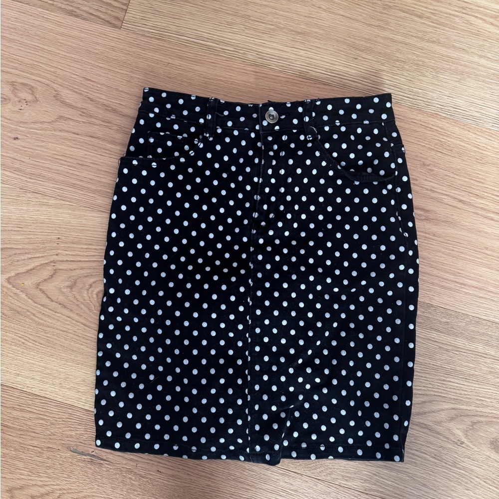 Polka Dot Black and White Skirt